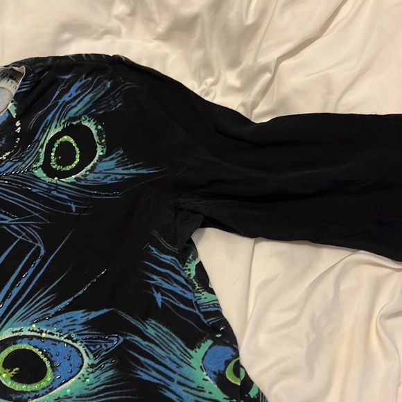 3 for $10*  Peacock and beaded sweater with 3/4 sleeve - Picture 5 of 7